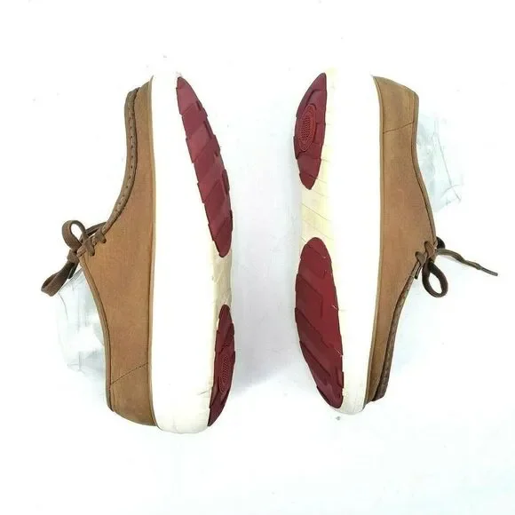 FitFlop Tan Loaff Moc‎ Shoe Lace Up Soft Nuebuck - Picture 5 of 12